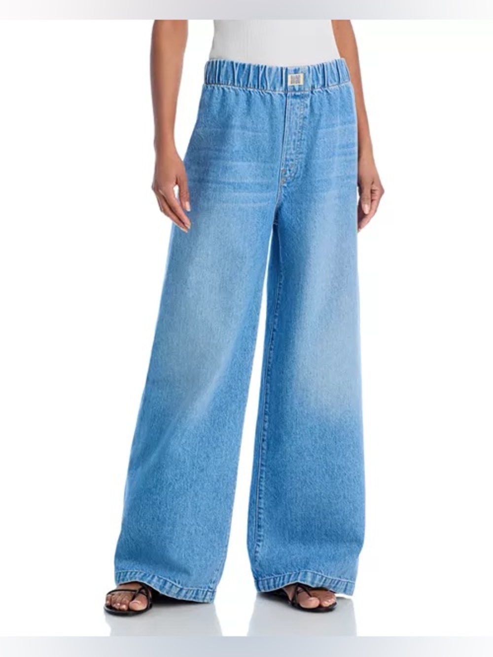 MOTHER SNACKS The Kitchen Drawer Skimp Wide Leg Pull On Denim Jeans Baggy Sz XS